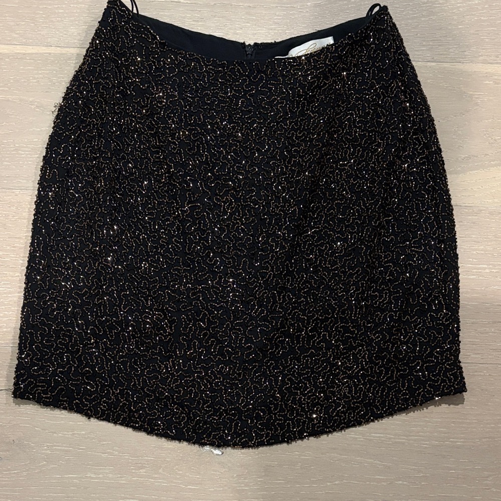 Chic Black /  Brown Beaded Skirt